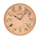 BirdBerry Wanduhr, 30 cm - mit Vogelmotiv und Thermometer